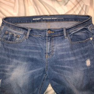 Jeans with one patch